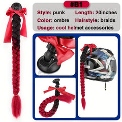 Ombre Long Box Braid Hair Extensions with Bowknot Ponytail