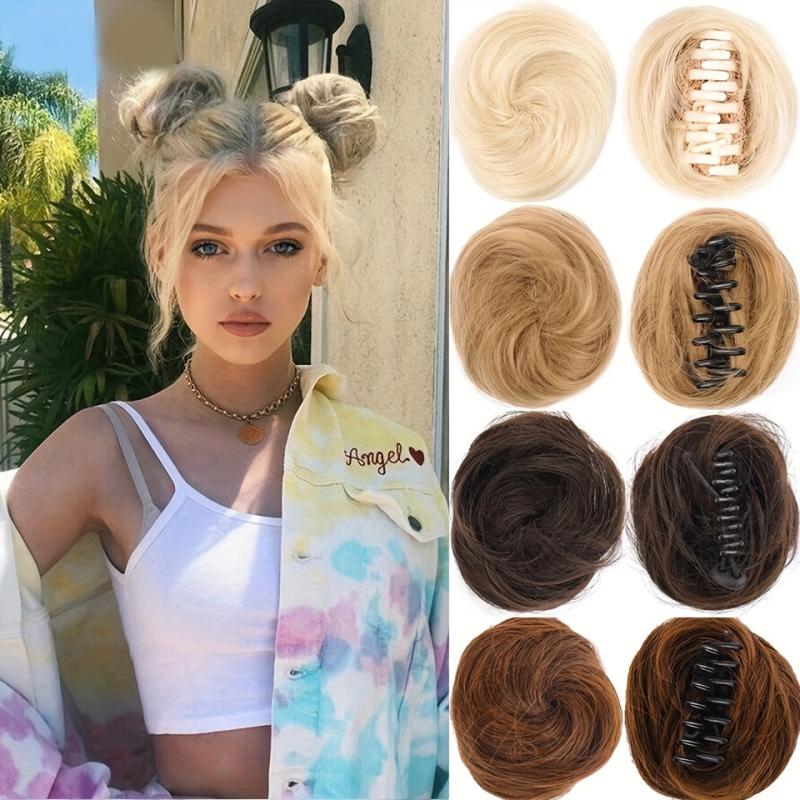 Fluffy Donut Hair Bun Clip In Updo Hairpieces for Women