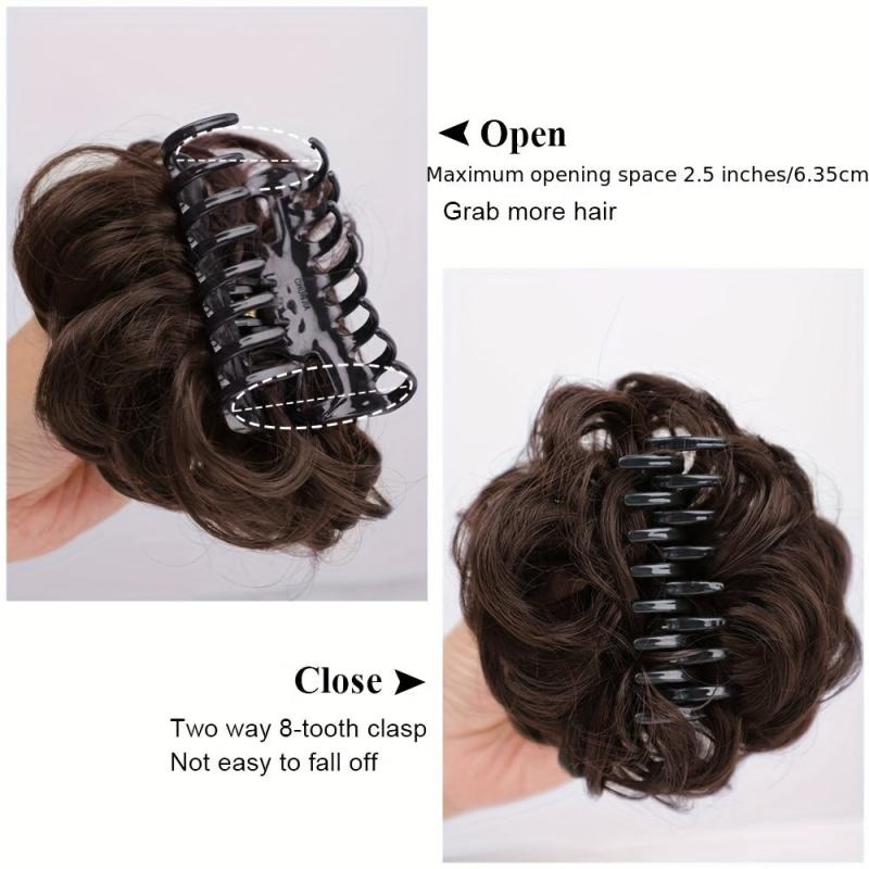 Synthetic Curly Chignon Ombre Claw Hair Messy Buns Updo
