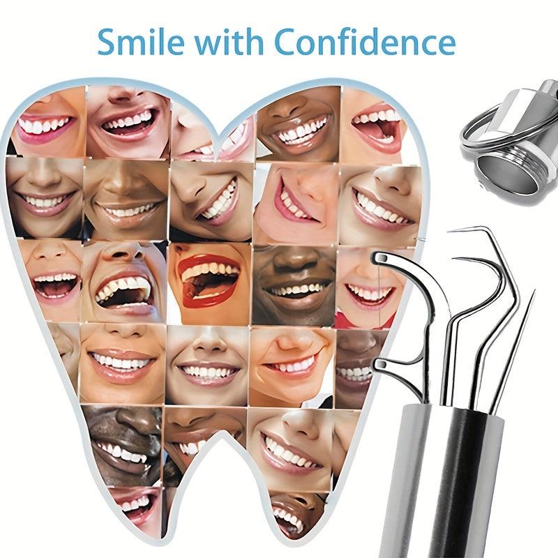 4Pcs Reusable Metal Toothpicks Stainless Steel Pocket Set Holder Travel Kit