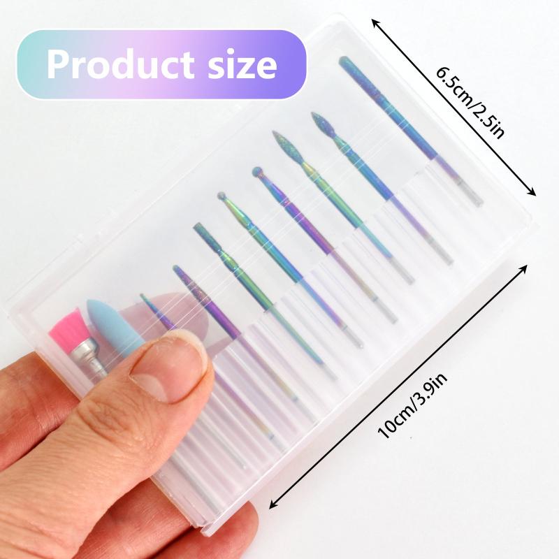 10Pcs Tungsten Carbide Ceramic Sanding Head Set for Nails Manicure Pedicure