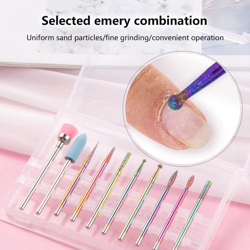 10Pcs Tungsten Carbide Ceramic Sanding Head Set for Nails Manicure Pedicure