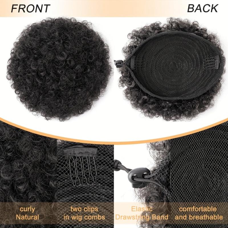 Kinky Drawstring Ponytail Extension Afro Puff