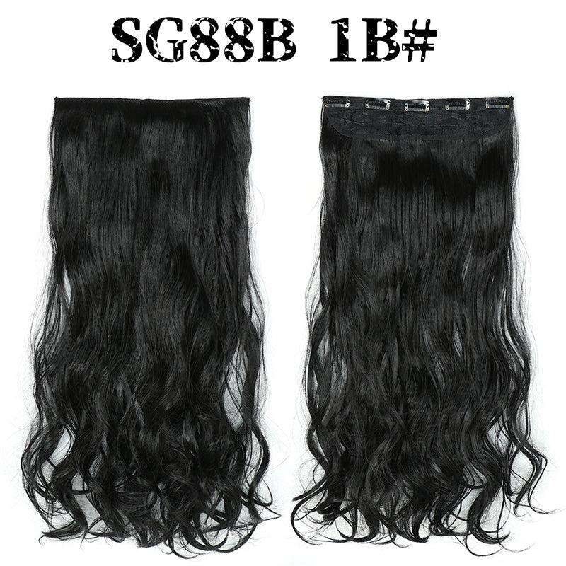Long Curly Wavy Hair Extensions 5 Clips Synthetic Fiber Hairpieces