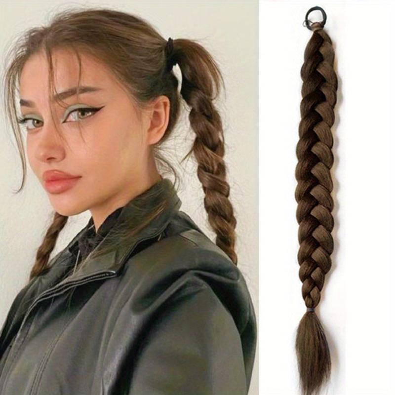 60 96 Cm Braided Ponytail Extensions With Band Wrap Around Ponytail For Women
