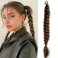 60 96 Cm Braided Ponytail Extensions With Band Wrap Around Ponytail For Women