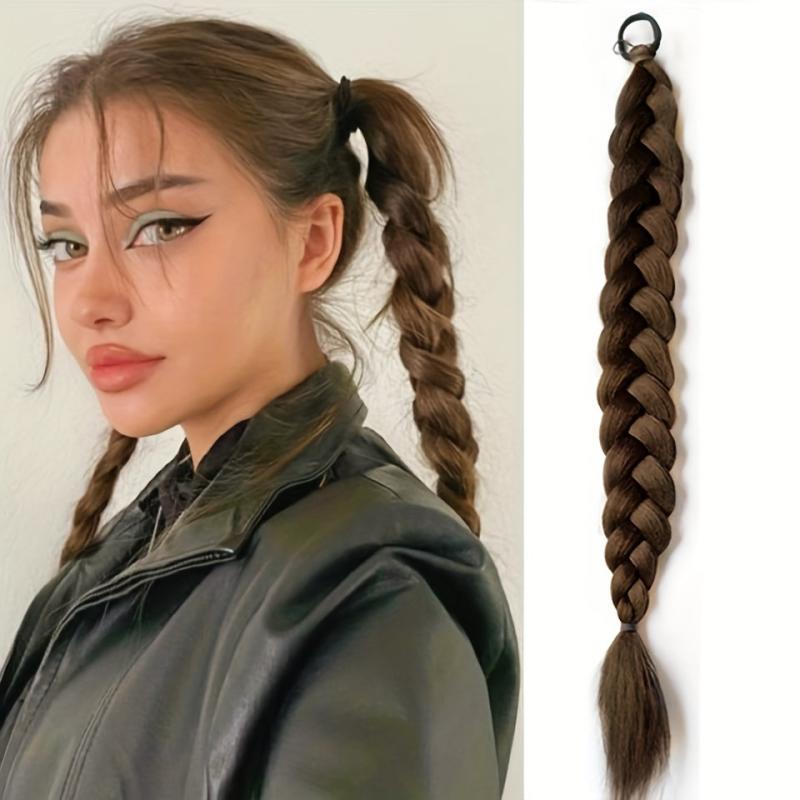 60 96 Cm Braided Ponytail Extensions With Band Wrap Around Ponytail For Women