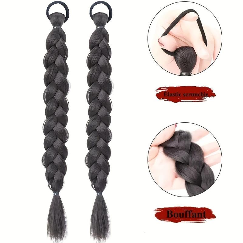 60 96 Cm Braided Ponytail Extensions With Band Wrap Around Ponytail For Women