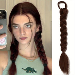 60 96 Cm Braided Ponytail Extensions With Band Wrap Around Ponytail For Women