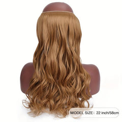 Long Wavy Hair Extensions with Invisible Wire Natural Look Hairpieces for Women