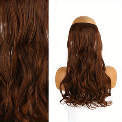Long Wavy Hair Extensions with Invisible Wire Natural Look Hairpieces for Women