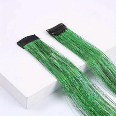 Long Straight Synthetic Hair Clip-In Extensions for Daily Use and Halloween
