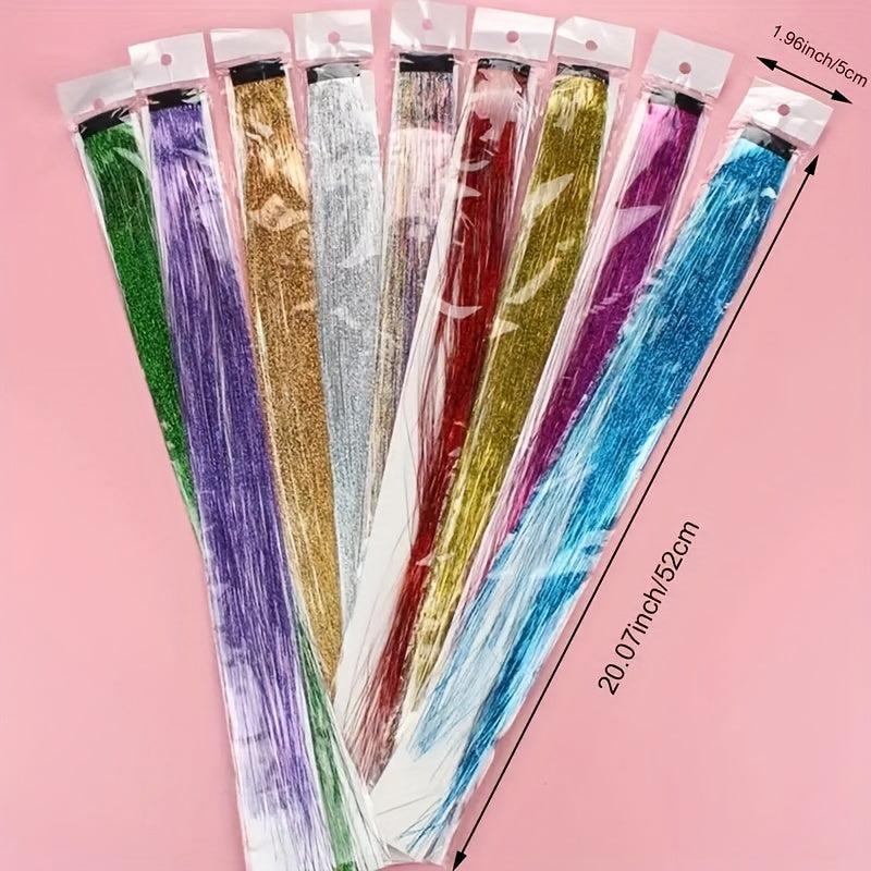 Long Straight Synthetic Hair Clip-In Extensions for Daily Use and Halloween