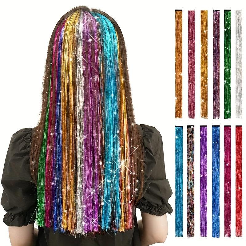 Long Straight Synthetic Hair Clip-In Extensions for Daily Use and Halloween