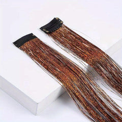 Long Straight Synthetic Hair Clip-In Extensions for Daily Use and Halloween