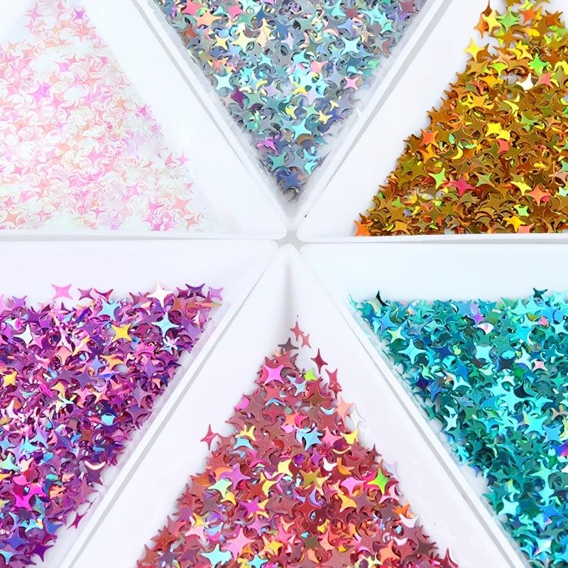 Y2K Star Nail Sequins Holographic Glitter Flakes Nail Art Accessories