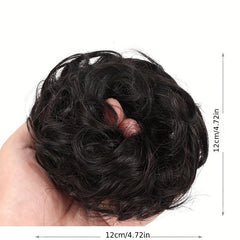 Messy Donut Hair Buns Tousled Updo Chignon With Elastic Hair Rope