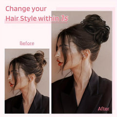 Messy Donut Hair Buns Tousled Updo Chignon With Elastic Hair Rope
