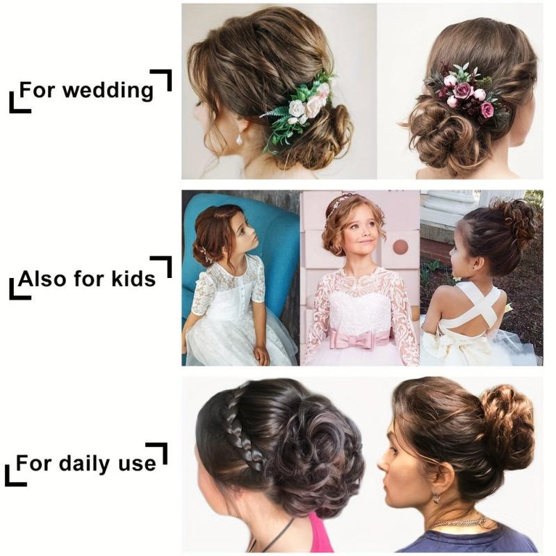 Messy Donut Hair Buns Tousled Updo Chignon With Elastic Hair Rope