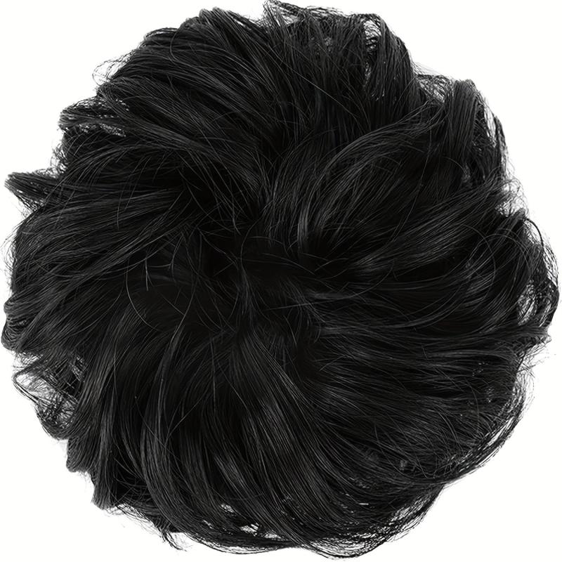 Messy Donut Hair Buns Tousled Updo Chignon With Elastic Hair Rope