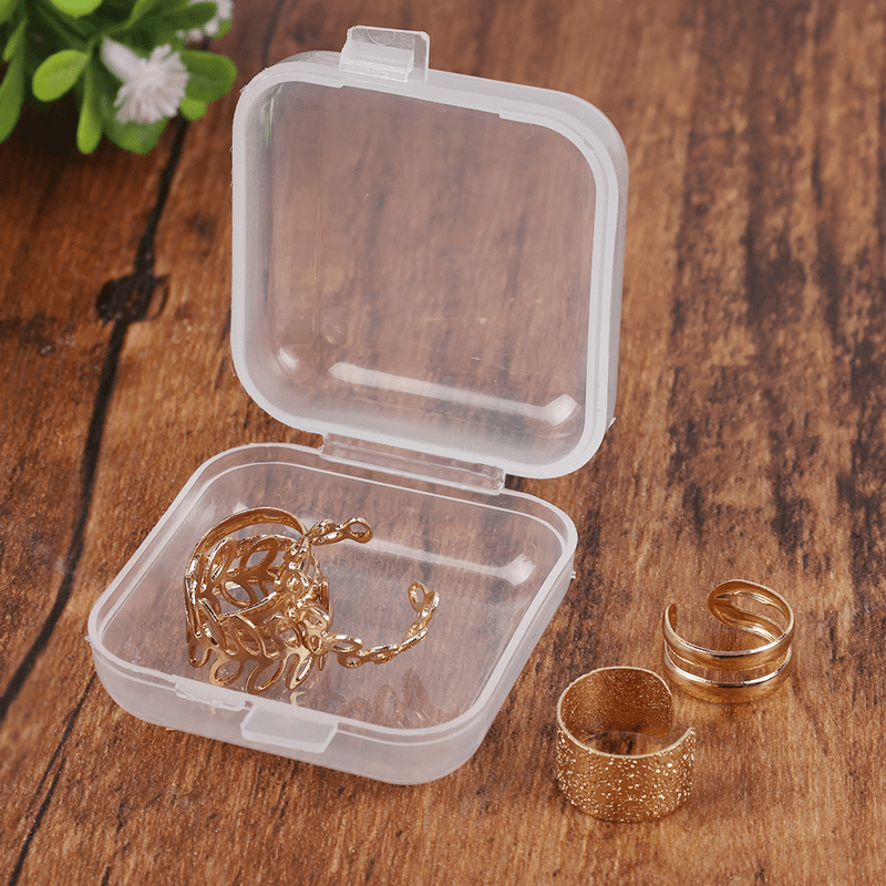 10 Clear Plastic Mini Boxes for Jewelry Earplugs Pills and More