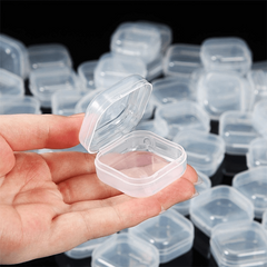 10 Clear Plastic Mini Boxes for Jewelry Earplugs Pills and More