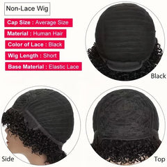 15 24 Cm Pixie Cut Short Human Hair Wigs Natural Layered Straight Bangs
