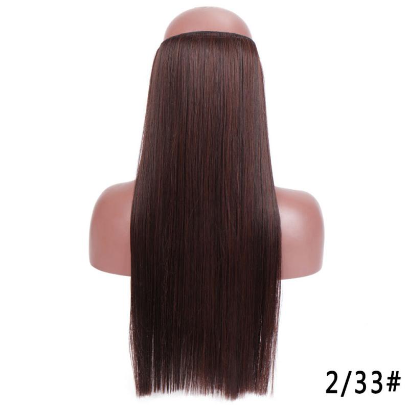 Invisible Wire Hair Extensions Natural Blonde False Hairpiece Long Wavy