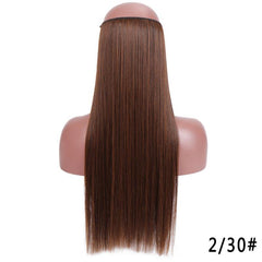 Invisible Wire Hair Extensions Natural Blonde False Hairpiece Long Wavy