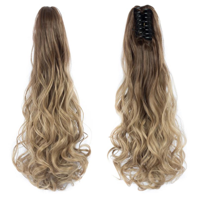 22 Inch Curly Wavy Ponytail Extensions with Claw Clip and Drawstring