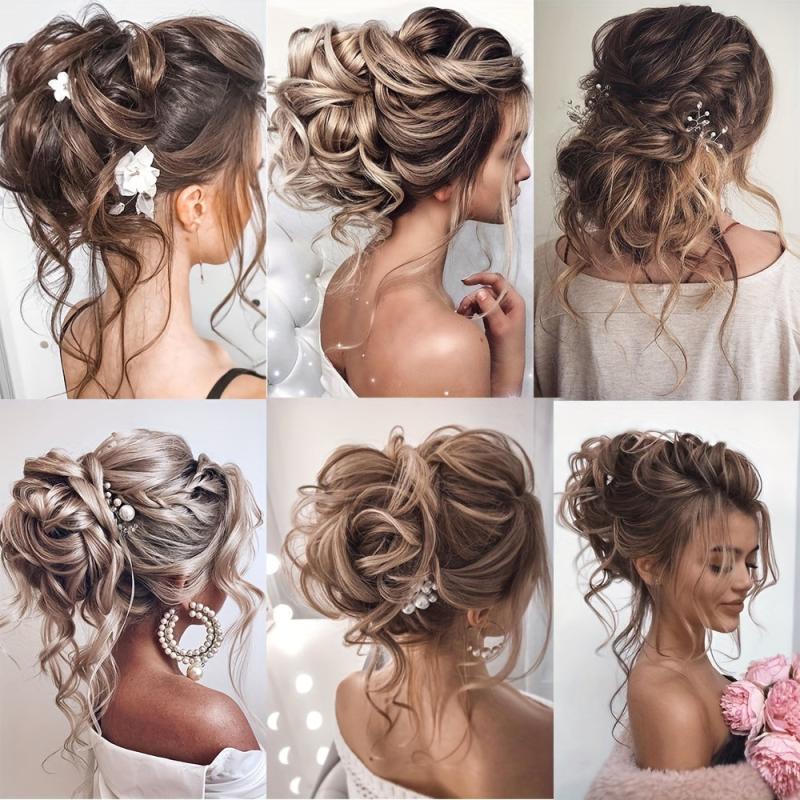 Messy Bun Hairpiece Curly Wavy Synthetic Extension Clip In Ponytail Hairpieces