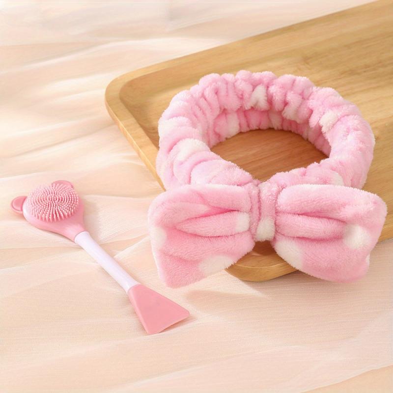 Spa Headband & Face Mask Brush Set for Women Girls