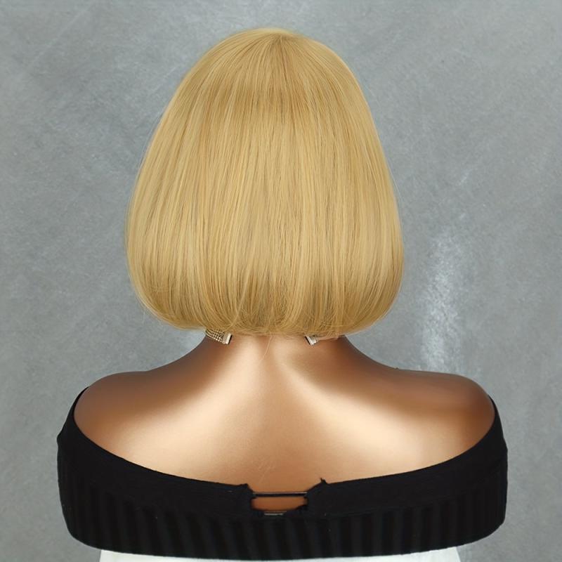 Short Bob Wig 4x1 Lace Wig 25 4 Cm Synthetic Straight Hair Replacement