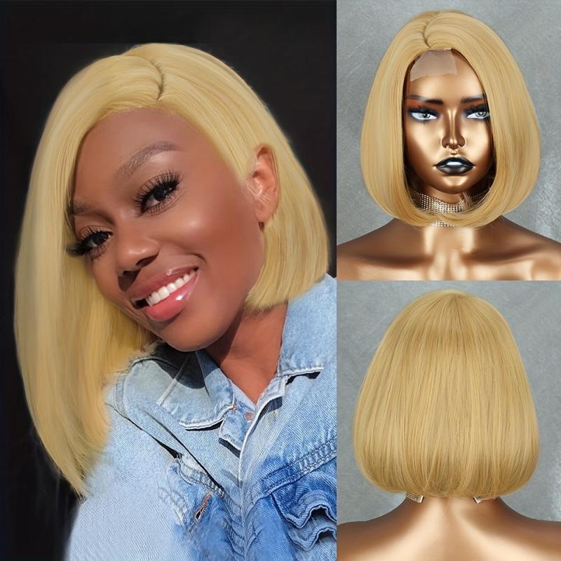 Short Bob Wig 4x1 Lace Wig 25 4 Cm Synthetic Straight Hair Replacement