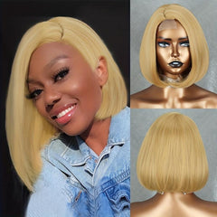 Short Bob Wig 4x1 Lace Wig 25 4 Cm Synthetic Straight Hair Replacement