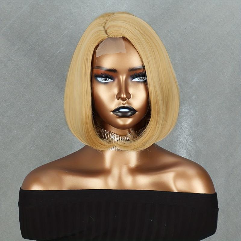 Short Bob Wig 4x1 Lace Wig 25 4 Cm Synthetic Straight Hair Replacement