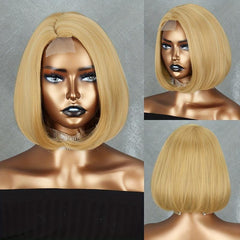 Short Bob Wig 4x1 Lace Wig 25 4 Cm Synthetic Straight Hair Replacement