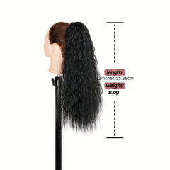 55-88cm Corn Curly Synthetic Ponytail Extensions for Women, Easy to Apply