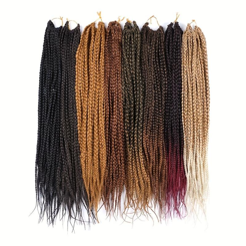 Ombre Crochet Hair Box Braids 22 Strands Brown 72 Cm Synthetic Braiding Hair
