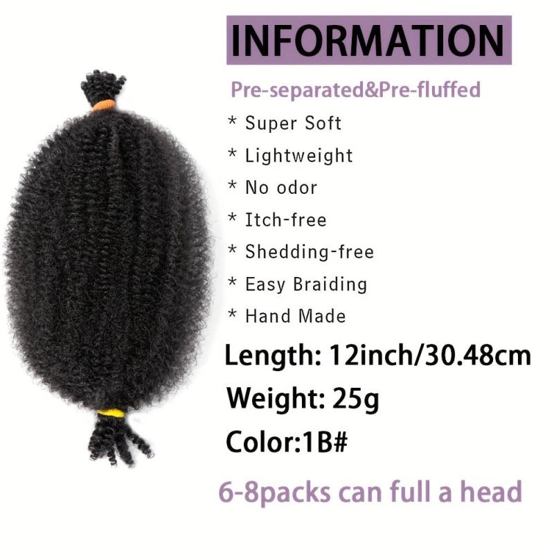 30 48 cm Stretchy Afro Bundles Pre Puffed Hair Extensions
