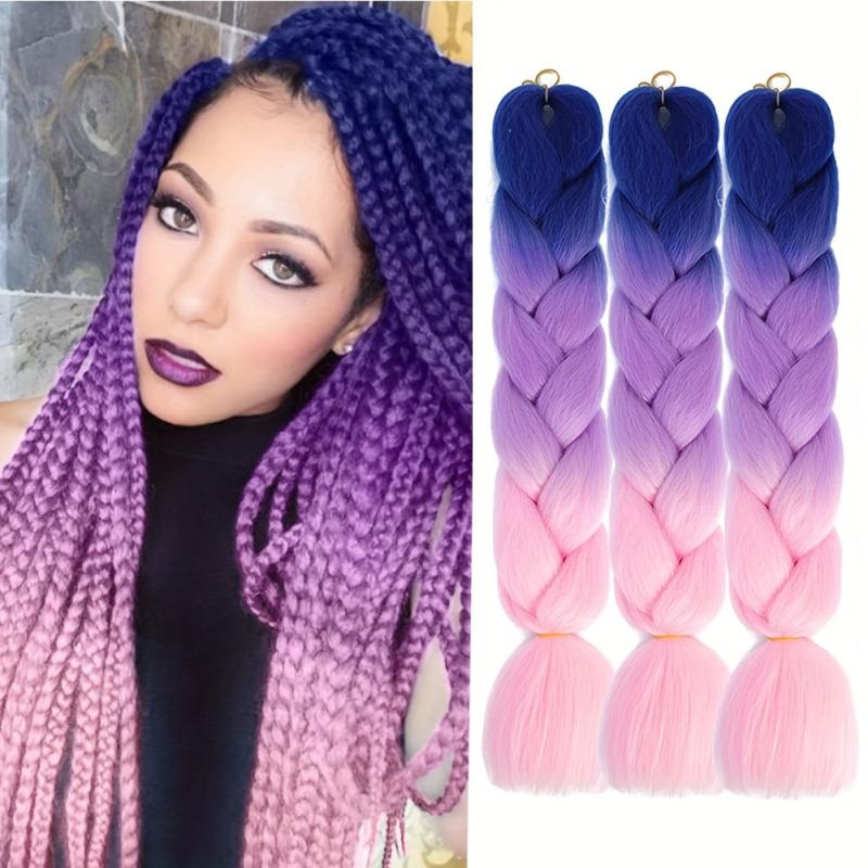 Colorful Jumbo Braiding Hair Extensions - 3 Packs
