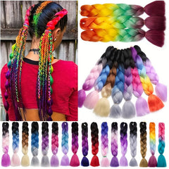 60 96 Cm Multicolor Jumbo Braiding Extension Synthetic Fiber Long Twist Braids