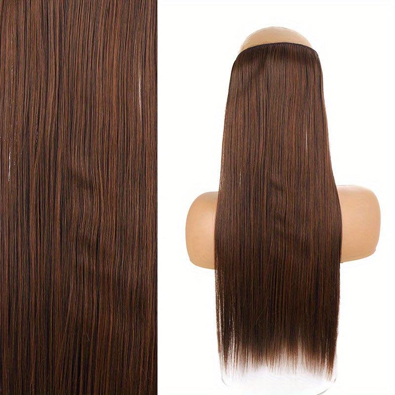 Long Straight Hair Pieces Synthetic Fishing Line Hair Extensions