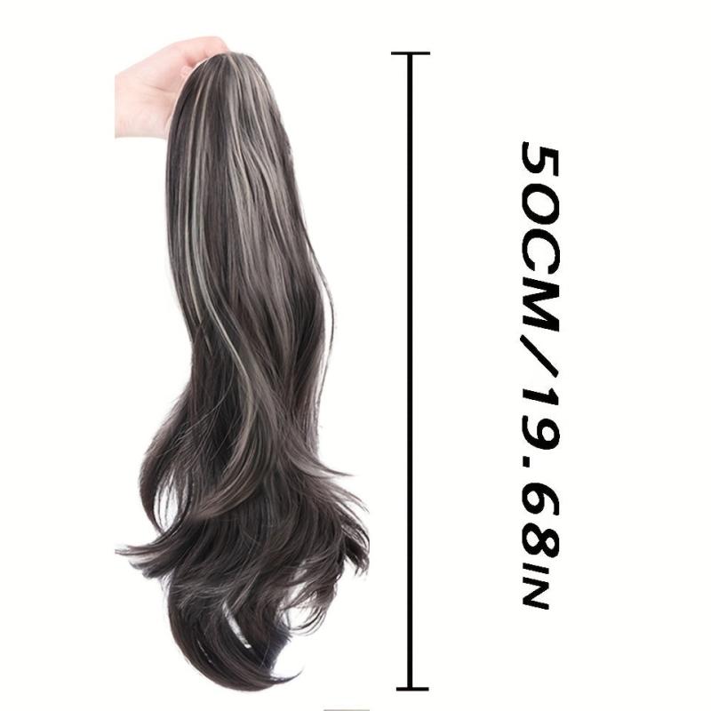 Synthetic Wavy Ponytail Extension Claw Clip Heat Resistant Soft Natural Fluffy
