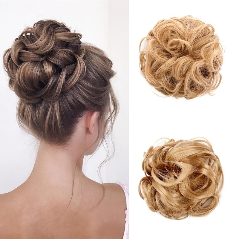 High Temp Synthetic Curler Wig w/ Hairbands & Ties for Women