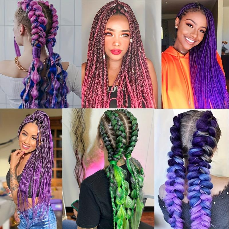 60 96cm Ombre Jumbo Braid Hair Extensions Colorful Gradient DIY Highlig...