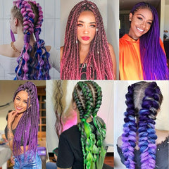 60 96cm Ombre Jumbo Braid Hair Extensions Colorful Gradient DIY Highlig...