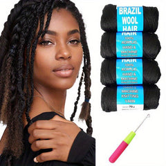 70G Wool Hair Yarn for Braids African Faux Locs Twisting Knitting Hair Yarn