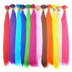 20 Strands 10 Colors I Tip Stick Hair Extensions 40-64 cm Synthetic Straight