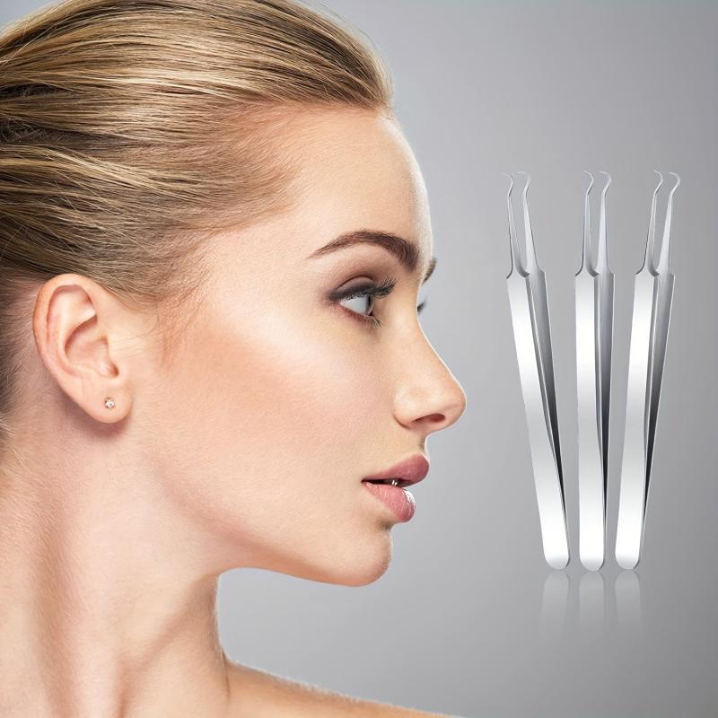 Professional Blackhead Remover Tweezers Precision Pimple Popper Tool Kit